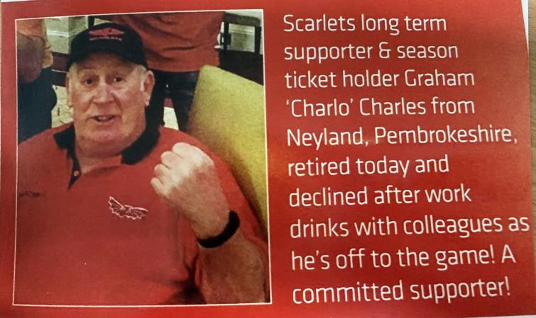 Graham Charles - appreciated by The Scarlets
